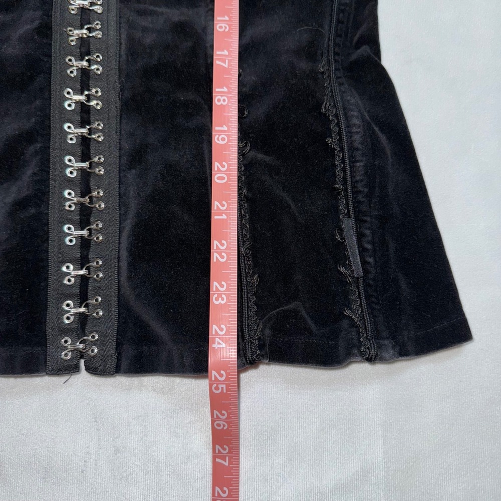 Tripp NYC Velvet Lace Corset Top, Vintage Button Up Gothcore Blouse Plus 2X - Picture 4 of 7